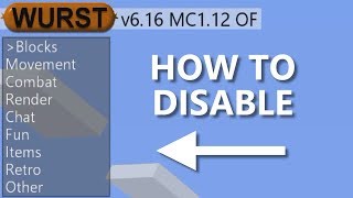 How To Disable TabGUI  Wurst Client [upl. by Aderfla]