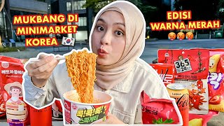 MUKBANG JAJANAN MINIMARKET KOREA 🇰🇷 EDISI WARNA MERAH 🥵🌶️ MIE FAVORIT TAEHYUNG ADA IKAN KERING [upl. by Eldridge]