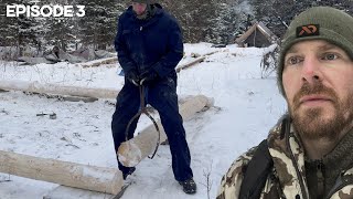 Winter Log Cabin Build on OffGrid Homestead EP3 [upl. by Adaurd]