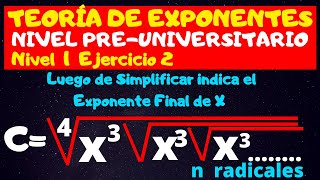 ✅✅TEORÍA DE EXPONENTES Y RADICALES 2023¡¡ 🚀🚀EJERCICIOS RESUELTOS NIVEL PRE UNIVERSITARIO [upl. by Yur]