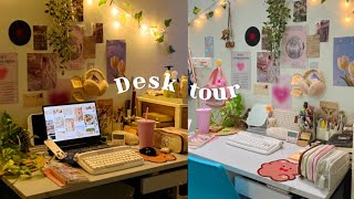 desk makeover 🌷cozy pastel setup 🎀 Aesthetic desk tour 💌 me and my fairy [upl. by Idnew]