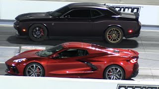 Hellcat vs C8 Corvette [upl. by Hewie]