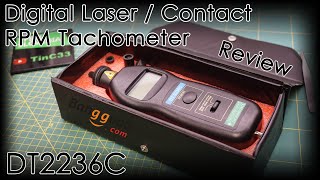 DT2236C Digital Laser  contact RPM Tachometer unbox  review  first test [upl. by Paddie]