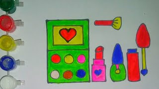 how to draw a cute makeup kit 💄💋 for kids Painting amp Coloring for kids  Lets Draw Together [upl. by Ellenid]