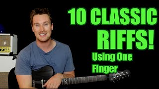 10 Classic Riffs Only One Finger Needed Deep Purple Black Sabbath Cream Greenday etc [upl. by Freda658]