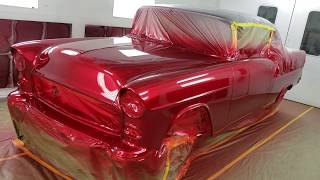 1955 Chevy candy paint job by Metalworks Red tricoat on TriFive Cheverolet [upl. by Kalikow154]