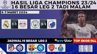 Madrid vs Leipzig 11 Man City vs Copenhagen 31  Hasil Liga Champions Tadi Malam 16 Besar Leg 2 [upl. by Marina9]