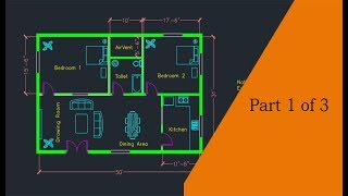 Making a simple floor plan in AutoCAD Part 1 of 3 [upl. by Latona]