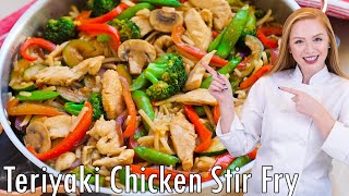 The BEST Teriyaki Chicken Stir Fry Recipe With Homemade Teriyaki Sauce [upl. by Dobbins]