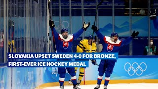 Slovakia beats Sweden to clinch bronze 🥉  Ice Hockey Beijing 2022  Highlights [upl. by Hazelton845]