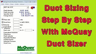 Duct Sizing Step By Step With McQuay Duct Sizer [upl. by Treat]