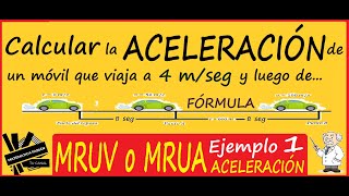 MRUV Calcular ACELERACIÓN Bien explicado movimiento rectilíneo uniformemente RETARDADO Ejemplo 1 [upl. by Bonar]