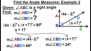 Geometry  Ch 1 Basic Concepts 21 of 49 Find the Angle Measures Example 2 [upl. by Roana]