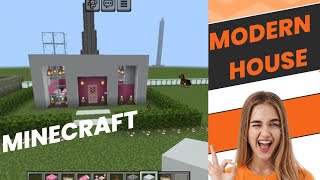 How to Build a Pink Modern House in Minecraft minecraft pinkmodernhouse halnyminecraftviral [upl. by Searle717]