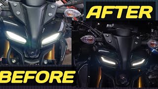 Yamaha MT 15 Hot Eye Modification  Top Crazy Modify MT 15 v2  mt 15 v2 bs6 Headlight Modification [upl. by Hanover]