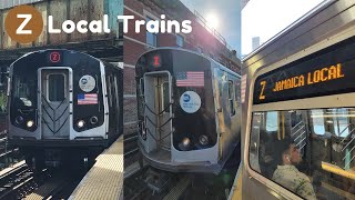 MTA R143R160R179 Z Local Trains At Lorimer Street And Myrtle Avenue Action [upl. by Proudlove]