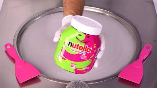 How to Make NUTELLA Ice Cream Rolls  ASMR no talking [upl. by Japeth]