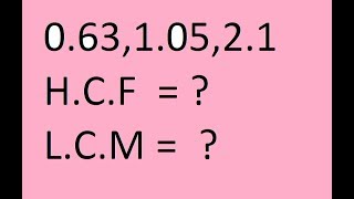 LCM and HCF of decimal numbers [upl. by Ilwain]