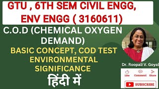 Chemical Oxygen Demand हिंदी में Basics Testing Methods and Environmental Significance gtuexam [upl. by Brittani521]