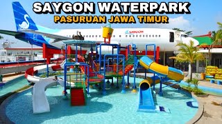 SAYGON WATERPARK PASURUAN JAWA TIMUR KOLAM RENANG TERBESAR DI PASURUAN ADA PESAWAT BOEING [upl. by Samson]