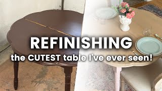 Stripping amp Refinishing the cutest table Ive ever seen [upl. by Ynohtna121]