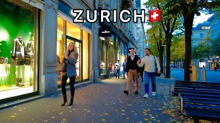 🇨🇭An Autumn Evening in Zurich Switzerland Walking Tour 2022 [upl. by Arri]