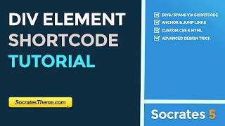 Div Element Shortcode For Any Tag Class or ID [upl. by Weiner]