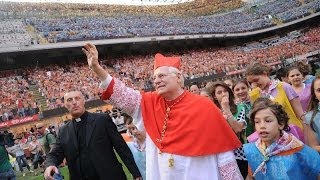 Un ampio stralcio della riflessione del card Scola a San Siro rivolta ai cinquantamila ragazzi [upl. by Laerol949]