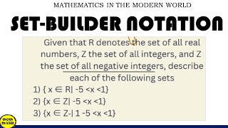 SET BUILDER NOTATION [upl. by Morie]