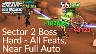 Galactic Conquest Sector 2 Boss Hard  All Feats No GLs Near Full Auto  Part 3  SWGoH [upl. by Tabbitha]