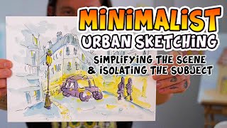 Learn Minimalist Urban Sketching  Isolating the Subject amp Simplify the Scene  Sketchy Brett [upl. by Tenn]