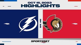 NHL Highlights  Lightning vs Senators  October 15 2023 [upl. by Hayton]