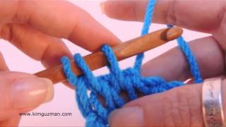 Tunisian Crochet Knit Stitch Left Handed [upl. by Ailugram451]