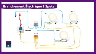 Branchement Electrique De 3 Spots Commandée Par Interrupteur electrique electrical diy maison [upl. by Ecad351]