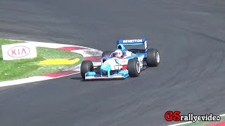 Boss GP 2016  F1 sound V10  Crash Benetton B197 vs Forti FG03 [upl. by Clawson654]