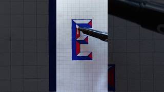 How to Draw Letter E  3D Latter E Drawing  shorts shortvideo [upl. by Feldstein762]