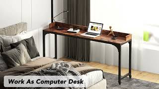 Tribesigns Overbed Table with Wheels Unadjustable Queen Size Mobile Desk U0084 [upl. by Ecirtaemed414]