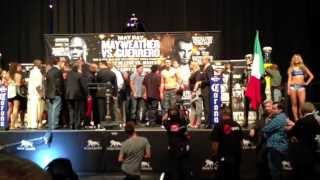 Floyd Mayweather vs Robert Guerrero Weighins [upl. by Sedicla]