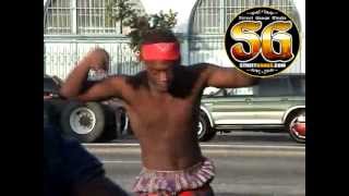 Blood gang member doing dance in South LA after funeral [upl. by Rehptosirhc797]