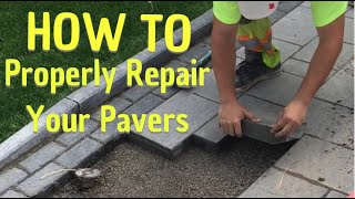 DIY  HOW TO REPAIR YOUR INTERLOCK PAVERS LIKE A PRO  Paving Stone Job  Fix Pavers in 30 minutes [upl. by Drexler]