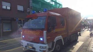 Einsatzfahrten Feuerwehr  Rettungsdienst  THW bei Rosenmontagsumzug in Seligenstadt 2014 [upl. by Fayola500]