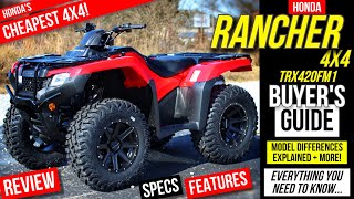 New Honda Rancher 420 ATV Review Specs amp Features  Is the CHEAPEST 4x4 FourTrax TRX420 any good [upl. by Immas]