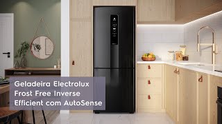 Geladeira Electrolux Frost Free 490L Efficient com AutoSense Inverse Black Inox Look IB7B [upl. by Berna]