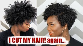 How to cut ✂️ Natural Hair into a Tapered Cut HairCutBae  MissKenK [upl. by Elocaj244]