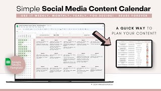 Social Media Content Planner Spreadsheet  Social Media Content Calendar  Google Sheets Template [upl. by Kristof]