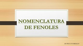 Nomenclatura de Fenoles [upl. by Akinor]