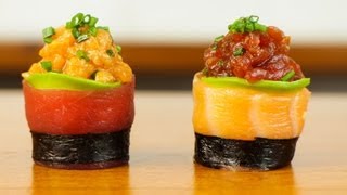 Spicy Tuna Salmon Sushi Roll  Beautiful Food Recipe [upl. by Arella640]