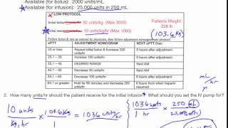 Dosage Calculation using a Heparin Protocol [upl. by Yatzeck]