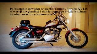 Yamaha Virago XV125 nawiercony zamiast pusty wydech porównanie i pomiar decybeli przed i po [upl. by Eatnahc]