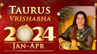 ♉ 2024 Jan  Apr Taurus Vrishabha Horoscope  वृषभ राशि जनवरी  अप्रैल 2024 राशिफल  Tarot Reading [upl. by Natsirk]